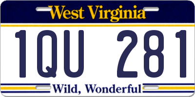 WV license plate 1QU281