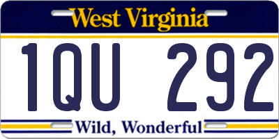 WV license plate 1QU292