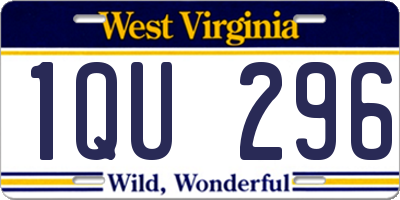 WV license plate 1QU296