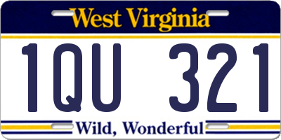 WV license plate 1QU321