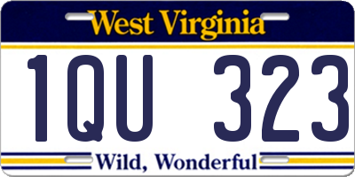 WV license plate 1QU323