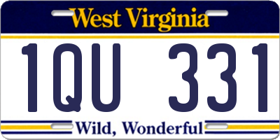 WV license plate 1QU331