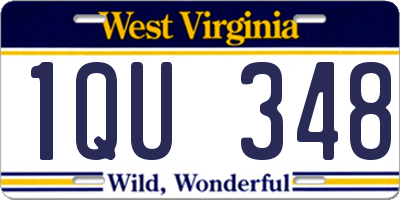 WV license plate 1QU348