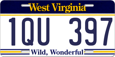 WV license plate 1QU397