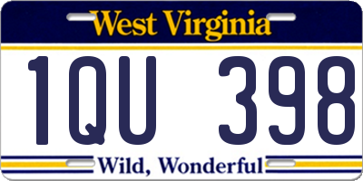 WV license plate 1QU398