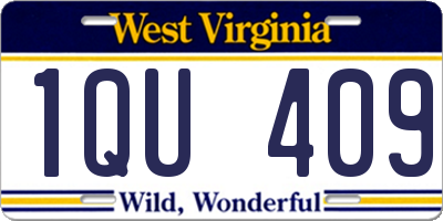WV license plate 1QU409