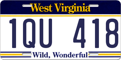 WV license plate 1QU418