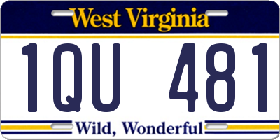 WV license plate 1QU481
