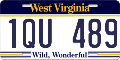 WV license plate 1QU489
