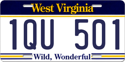 WV license plate 1QU501