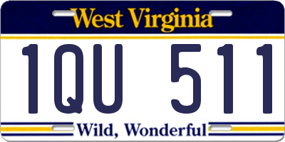WV license plate 1QU511