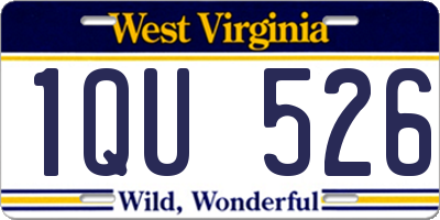 WV license plate 1QU526