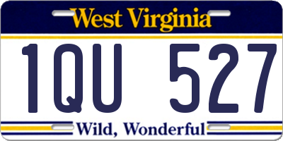 WV license plate 1QU527