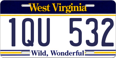 WV license plate 1QU532