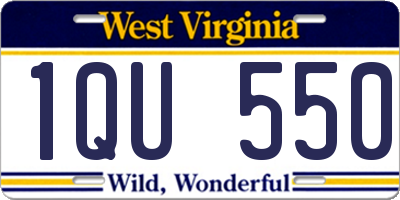 WV license plate 1QU550