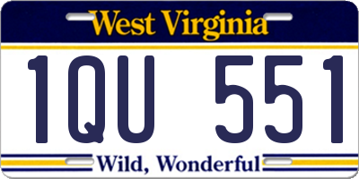 WV license plate 1QU551