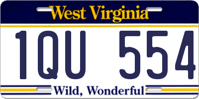 WV license plate 1QU554