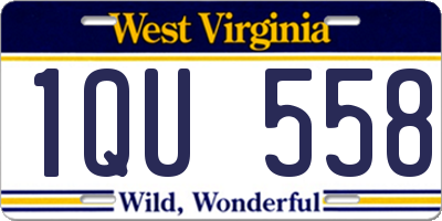 WV license plate 1QU558