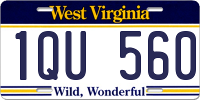 WV license plate 1QU560