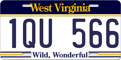 WV license plate 1QU566