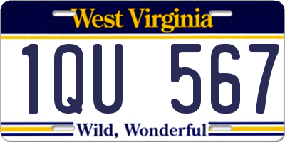 WV license plate 1QU567