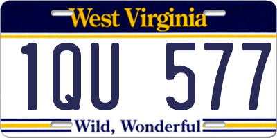 WV license plate 1QU577