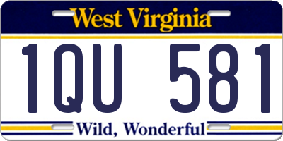 WV license plate 1QU581