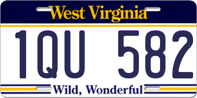 WV license plate 1QU582