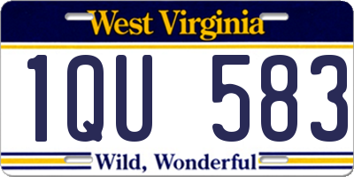 WV license plate 1QU583