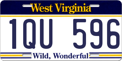 WV license plate 1QU596