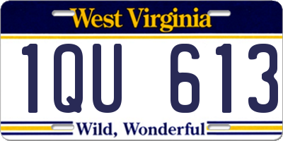 WV license plate 1QU613