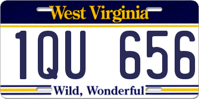 WV license plate 1QU656