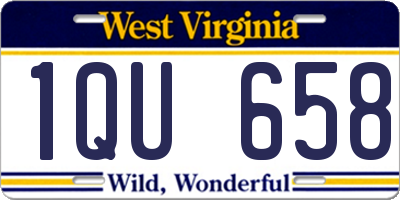 WV license plate 1QU658