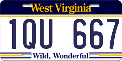 WV license plate 1QU667