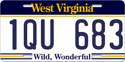 WV license plate 1QU683