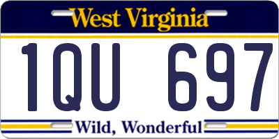 WV license plate 1QU697