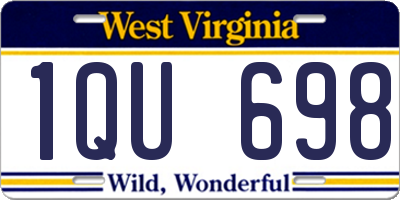 WV license plate 1QU698