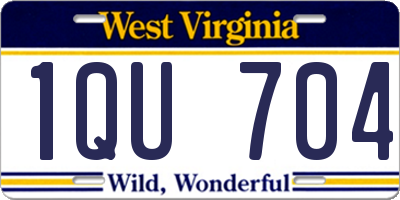 WV license plate 1QU704