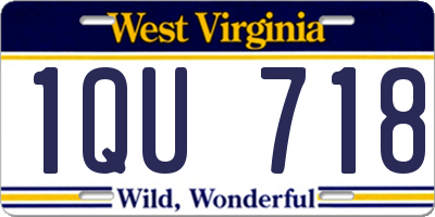 WV license plate 1QU718