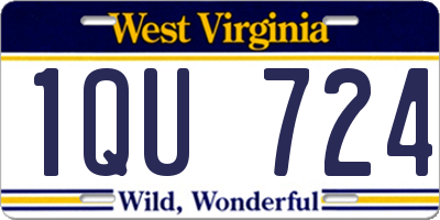 WV license plate 1QU724