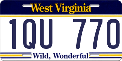 WV license plate 1QU770