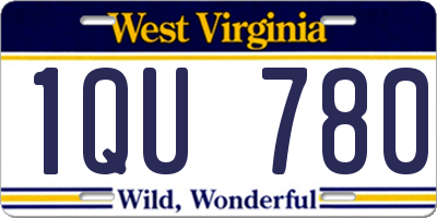 WV license plate 1QU780