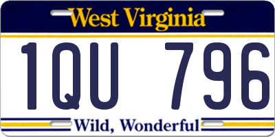 WV license plate 1QU796