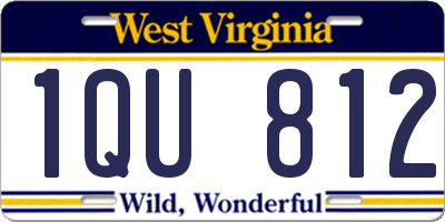 WV license plate 1QU812