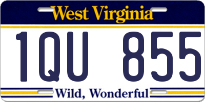 WV license plate 1QU855