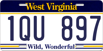 WV license plate 1QU897