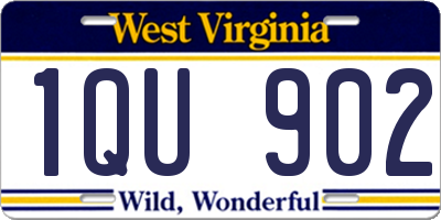 WV license plate 1QU902
