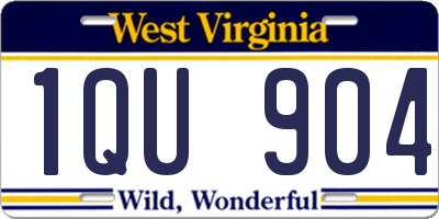 WV license plate 1QU904