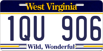 WV license plate 1QU906