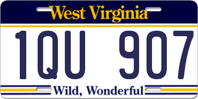 WV license plate 1QU907